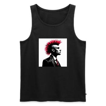 Anzug-Punk - Revolution im Business-Dress - Männer Premium Bio Tank Top - Schwarz - Vorne - Michal (187cm)