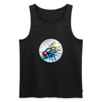 Fliege rund - Männer Premium Bio Tank Top - Schwarz - Vorne - AI Model Male 178 light (178cm)