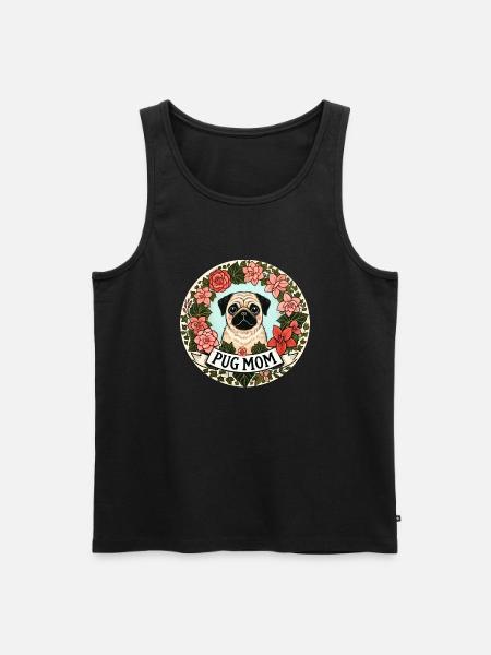 Mops-Mama - Männer Premium Bio Tank Top - Schwarz