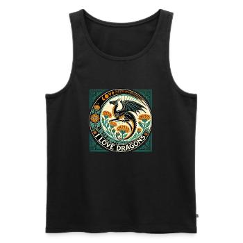 Ich liebe Drachen - Männer Premium Bio Tank Top - Schwarz - Vorne - Michal (187cm)
