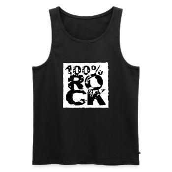 100 % Prozent Rock Heavy Metal Musik Text Logo Fun - Männer Premium Bio Tank Top - Schwarz - Vorne - Michal (187cm)