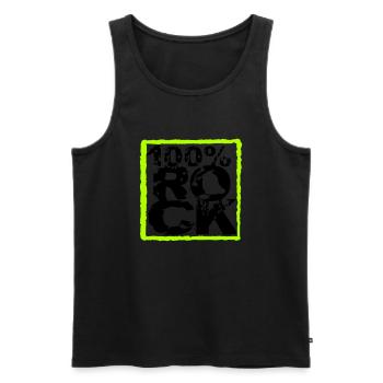 100 % Prozent Rock Heavy Metal Musik Text Logo Fun - Männer Premium Bio Tank Top - Schwarz - Vorne - Michal (187cm)