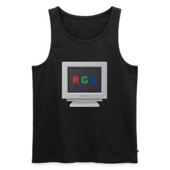 CRT-Bauform - Signal RGB - Männer Premium Bio Tank Top - Schwarz - Vorne - AI Model Male 178 light (178cm)