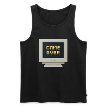 CRT Design - Game Over - Men's Premium Organic Tank Top - black - Front - AI Model Male 178 light (178cm)