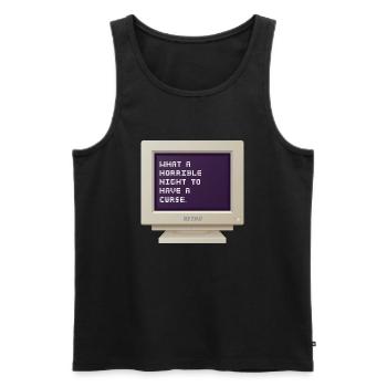CRT Design - What a horrible night to have a curse - Men's Premium Organic Tank Top - black - Front - AI Model Male 178 light (178cm)