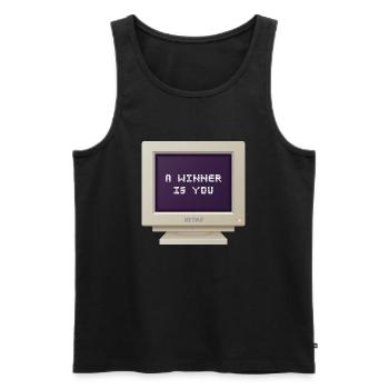 CRT Design - A winner is you - Men's Premium Organic Tank Top - black - Front - AI Model Male 178 light (178cm)