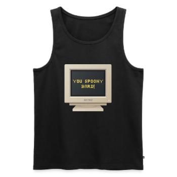 CRT Design - Du löffeliger Barde= - Männer Premium Bio Tank Top - Schwarz - Vorne - AI Model Male 178 light (178cm)