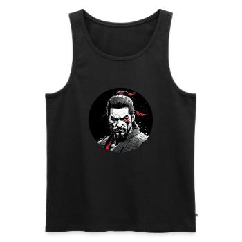 Fierce Samurai - Men's Premium Organic Tank Top - black - Front - AI Model Male 178 light (178cm)