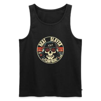 Beat Slayer Skull Flow Freak Retro Vintage - Männer Premium Bio Tank Top - Schwarz - Vorne - AI Model Male 178 light (178cm)