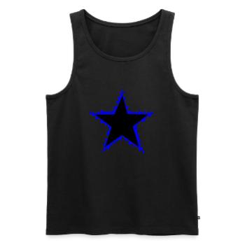 STAR 2 - Männer Premium Bio Tank Top - Schwarz - Vorne - AI Model Male 178 light (178cm)