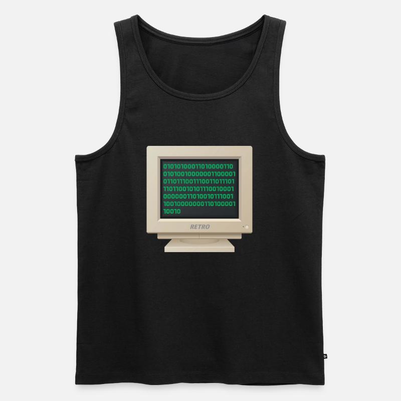 CRT - Binary Code - Men's Premium Organic Tank Top - black