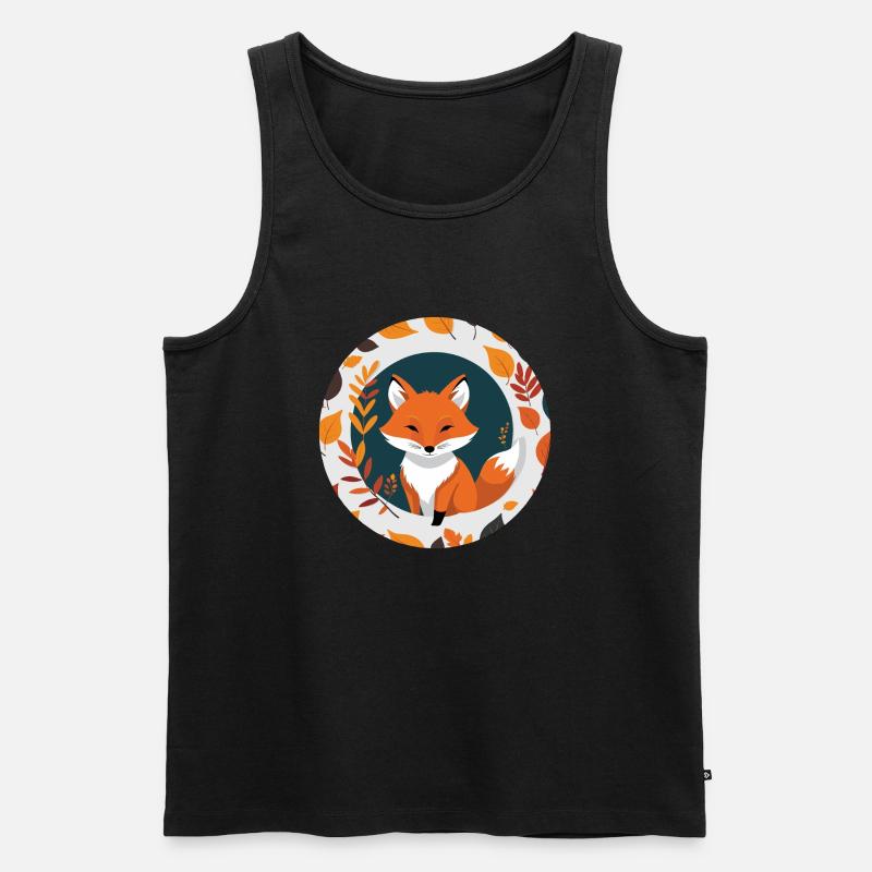 Fuchs im Herbst #9 - Männer Premium Bio Tank Top - Schwarz