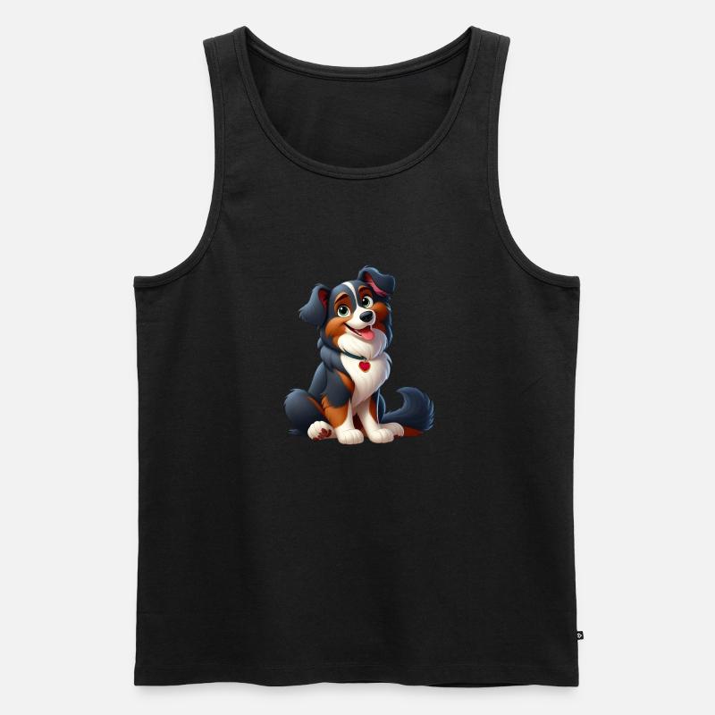 Border Collie 3 - Männer Premium Bio Tank Top - Schwarz