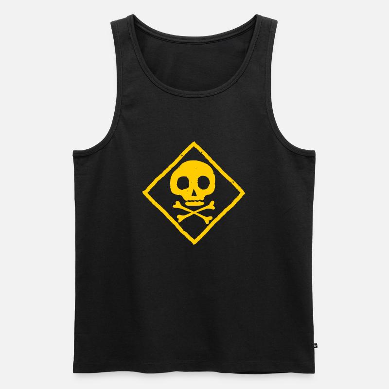 Schädel und Knochen - Männer Premium Bio Tank Top - Schwarz