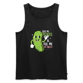 Feed Me Pickles & Tell Me I'm Pretty Cucumber Vega - Männer Premium Bio Tank Top - Schwarz - Vorne - Michal (187cm)