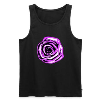 Jolie belle fleur de rose feuille roses romantique - Débardeur bio Premium Homme - noir - Devant - AI Model Male 178 light (178cm)