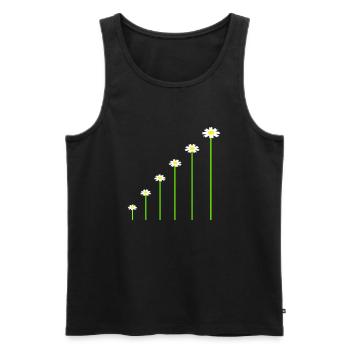 Lot de jolies fleurs Marguerite motif décoratif - Débardeur bio Premium Homme - noir - Devant - Michal (187cm)