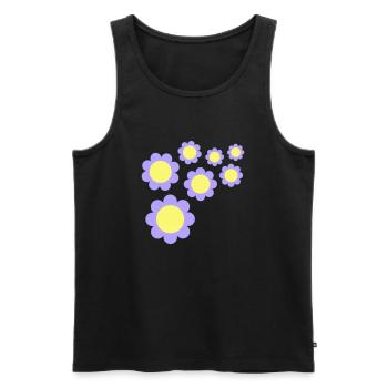 Beaucoup de fleurs colorées belle conception de motif décoratif - Débardeur bio Premium Homme - noir - Devant - Michal (187cm)