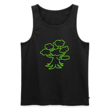 Grand Vieil Arbre Vert Forêt Nature Bois Plante - Débardeur bio Premium Homme - noir - Devant - Michal (187cm)