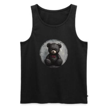 Teddy élégant : Élégant et intemporel - Débardeur bio Premium Homme - noir - Devant - AI Model Male 178 light (178cm)