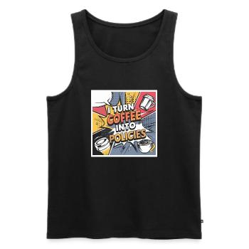 For insurance professionals who love coffee - Men's Premium Organic Tank Top - black - Front - Michal (187cm)