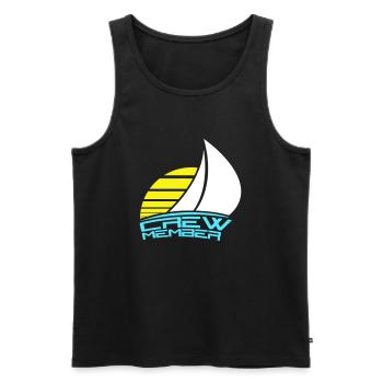 Crew Member Text Sonne Team Mitglied Segelcrew Fun - Männer Premium Bio Tank Top - Schwarz - Vorne - Michal (187cm)