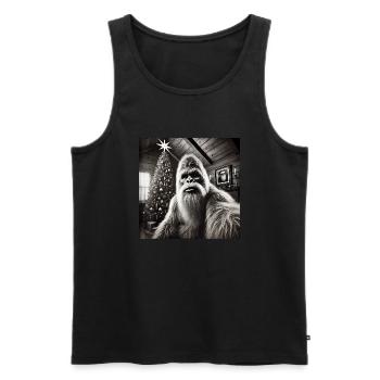 Funny Bigfoot Sasquatch Christmas - Men's Premium Organic Tank Top - black - Front - AI Model Male 178 light (178cm)