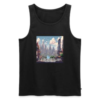 Ich war einmal draußen, die Grafik war nicht so gut - Männer Premium Bio Tank Top - Schwarz - Vorne - Michal (187cm)