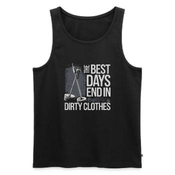 Discover adventures in the ground - Men's Premium Organic Tank Top - black - Front - Michal (187cm)