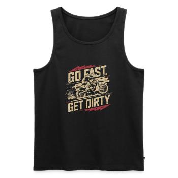 Mud sports for real racers - Men's Premium Organic Tank Top - black - Front - AI Model Male 178 light (178cm)