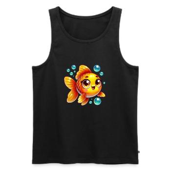 poisson rouge - Débardeur bio Premium Homme - noir - Devant - Michal (187cm)