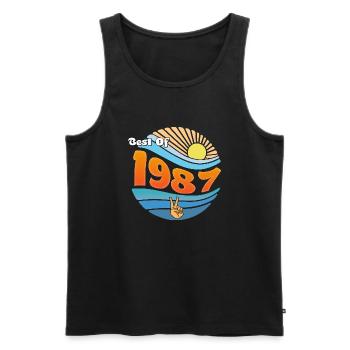 Legendary Since 1987 – 38 Years of Greatness - Men's Premium Organic Tank Top - black - Front - Michal (187cm)