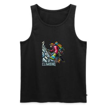 Alpinisme Escalade - Débardeur bio Premium Homme - noir - Devant - Michal (187cm)