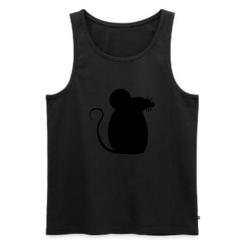 Souris souris mignon petit rat rongeur silhouette - Débardeur bio Premium Homme - noir - Devant - Michal (187cm)