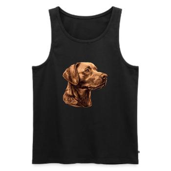 Brauner Labrador - Männer Premium Bio Tank Top - Schwarz - Vorne - AI Model Male 178 light (178cm)