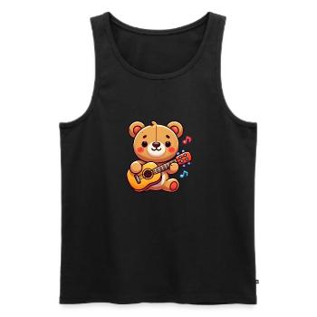 Guitare Teddy Bear - Débardeur bio Premium Homme - noir - Devant - Michal (187cm)