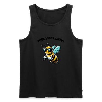 biene cool comic - Männer Premium Bio Tank Top - Schwarz - Vorne - AI Model Male 178 light (178cm)