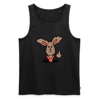 Hase Mittelfinger Zeigen Böse Frech Beleidigend - Männer Premium Bio Tank Top - Schwarz - Vorne - Michal (187cm)