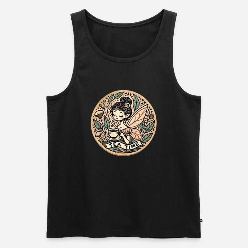 Tea Time Fee - Männer Premium Bio Tank Top - Schwarz