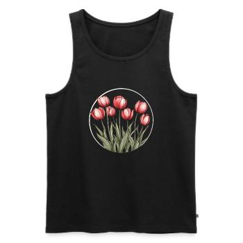Tulip Circle - Men's Premium Organic Tank Top - black - Front - Michal (187cm)