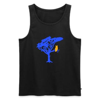 Owl Eagle Owl Branch Tree Forest Night Silhouette Outline Cute - Men's Premium Organic Tank Top - black - Front - Michal (187cm)