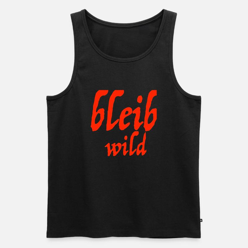 bleib wild - Männer Premium Bio Tank Top - Schwarz