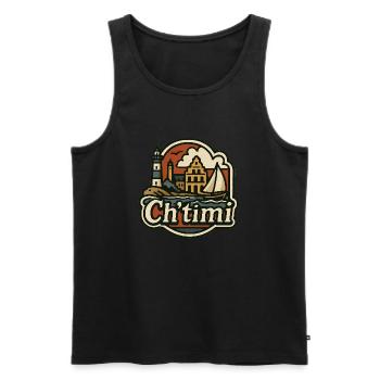 Chti mi Pflaster - Männer Premium Bio Tank Top - Schwarz - Vorne - AI Model Male 178 light (178cm)
