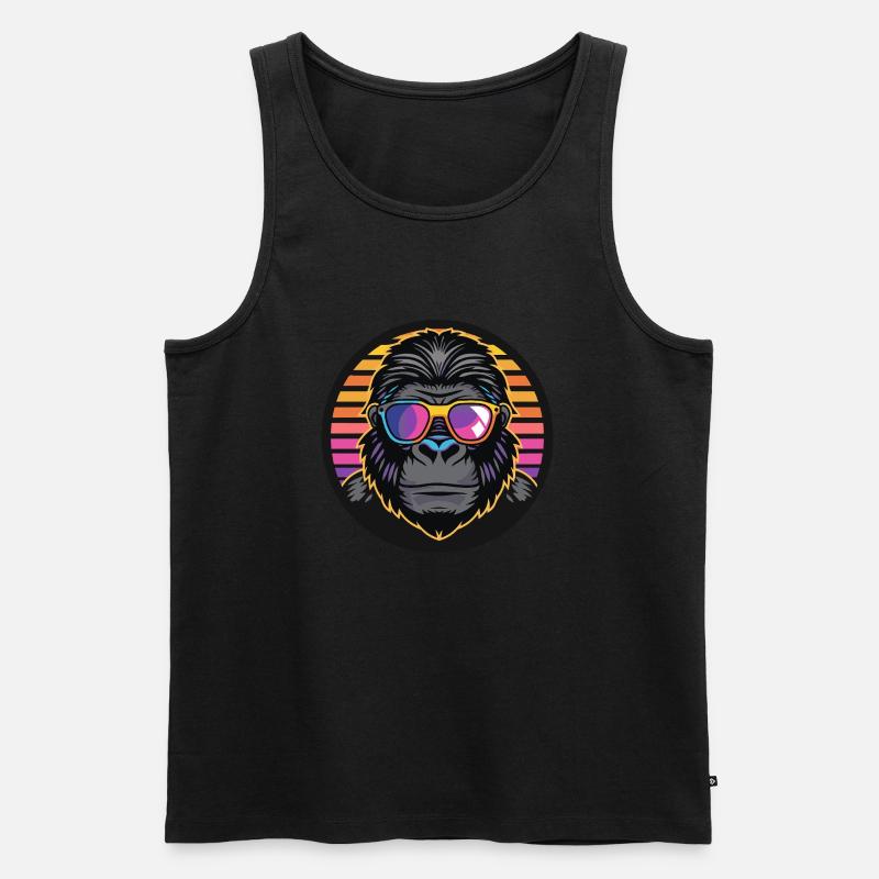 Gorilla Comic Cool - Männer Premium Bio Tank Top - Schwarz
