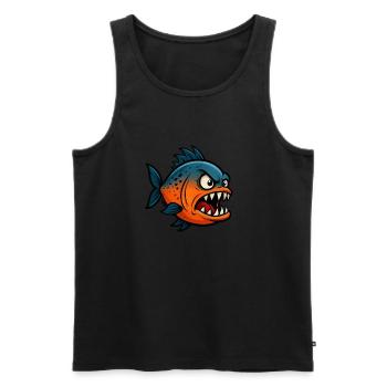Bande dessinée Piranha - Débardeur bio Premium Homme - noir - Devant - Michal (187cm)