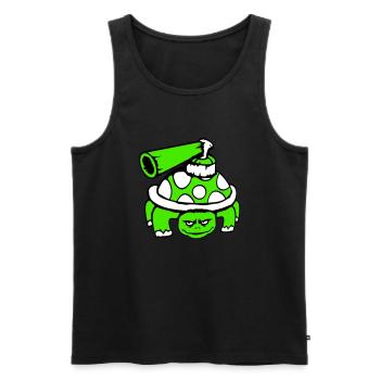 Turtle Tank Gun Shoot War Attack - Men's Premium Organic Tank Top - black - Front - AI Model Male 178 light (178cm)