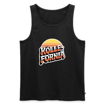 Koellefornia | Kölle vs. Kalifornien - Männer Premium Bio Tank Top - Schwarz - Vorne - AI Model Male 178 light (178cm)
