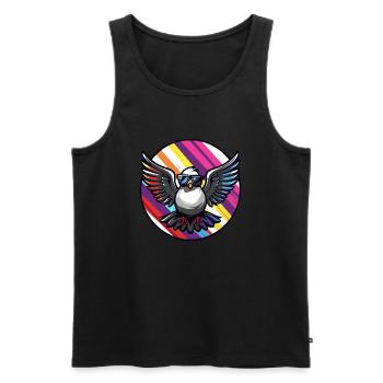 Taube Vogel Cool Comic - Männer Premium Bio Tank Top - Schwarz - Vorne - AI Model Male 178 light (178cm)