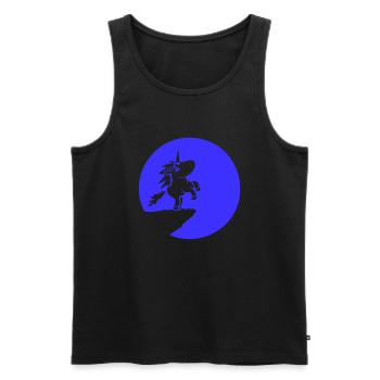 Unicorn Cliff Moon Mountain Round Night Cute Cartoon - Men's Premium Organic Tank Top - black - Front - Michal (187cm)