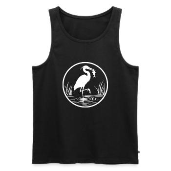 Reiherfischen, Natur, Tierwelt, Szene - Männer Premium Bio Tank Top - Schwarz - Vorne - Michal (187cm)